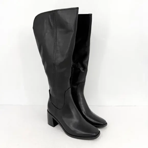 Naturalizer Womens dda Over-The-Knee Boots US 7 M Wide Calf Black Leather EUC - Picture 5 of 13